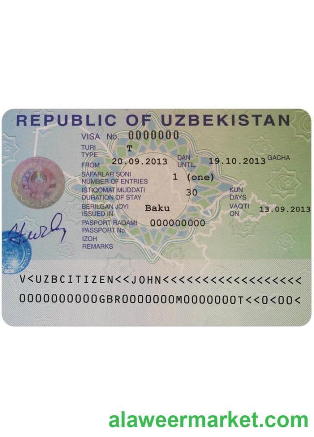 UZBEKISTAN visa
